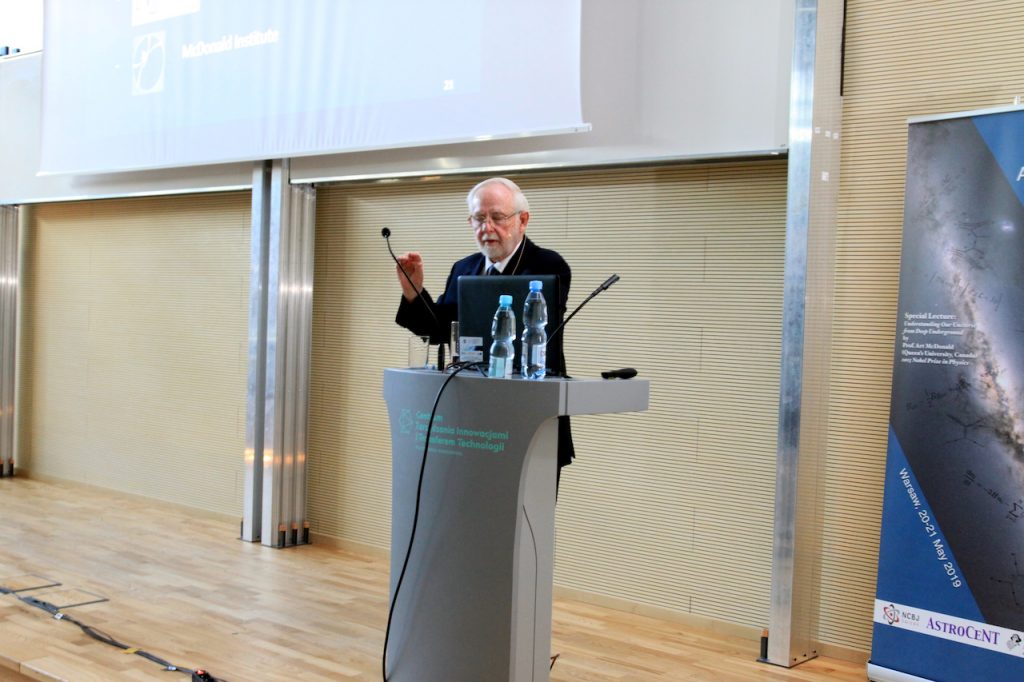 Dr A. McDonald giving a public lecture.